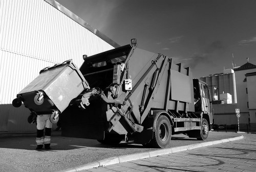 Enclosed and lockable skip at a residential site in Mitcham